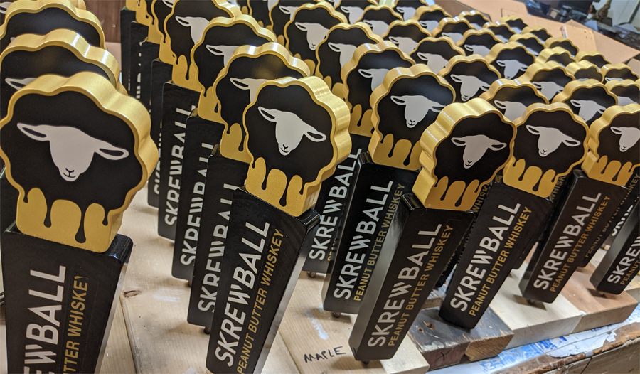 Skrewball wooden tap handles