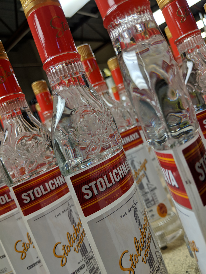 Stoli bottle replica tap handles